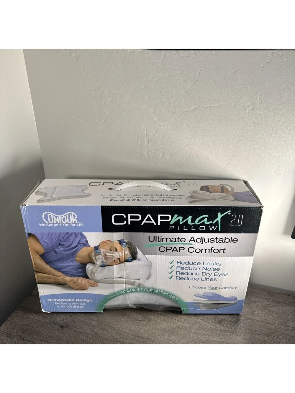Contour CPAPMax 2.0 Cooling Plush Comfort Pillow W/ Pillowcase Brand New